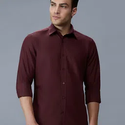 Kenneth Cole Men Premium Slim Fit Solid Spread Collar Cotton Casual Shirt-picture-21