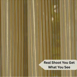 GEET CREATIONS Gold-Toned Striped Sheer Window Curtain image 4