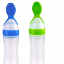 homsagar Pack of 2 Baby Silicone Spoon Feeding Bottle | BPA Free Food Feeder - 180 ml-picture-15