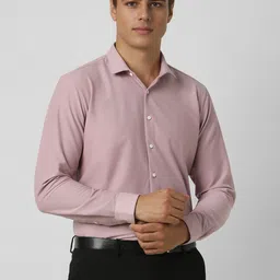 Van Heusen Men Slim Fit Spread Collar Solid Formal Shirt-picture-27