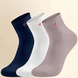 Trendmalls Unisex Pack 3 Cotton Blend Socks Ankle Length Fit Athletic Odour Free-picture-16