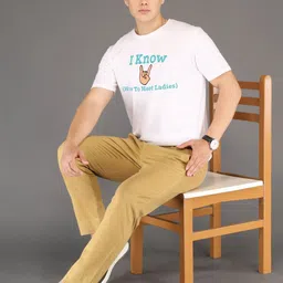 BRAWNY BATTLER Typography Printed Round Neck Cotton T-shirt image 2
