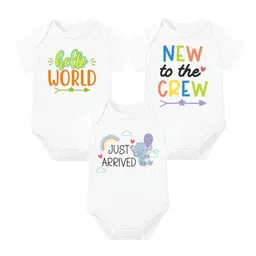 Lillypupp Infants Pack Of 3 Printed Cotton Bodysuits-image-1