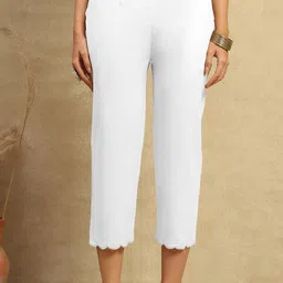 House of Chikankari Women Solid Regular Fit Mid-Rise Trousers-picture-42