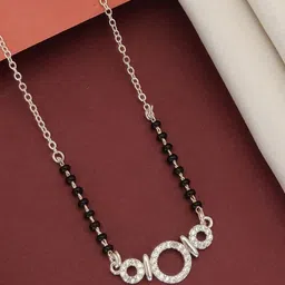 ABDESIGNS Rose Gold-Plated Artificial Stones and Beads Mangalsutra-image-71