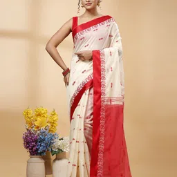 SLAGHA Woven Design Taant Saree-image-17
