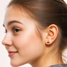 HighSpark 925 Sterling Silver Cherry Studs Earrings image 2