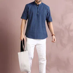 filori studio FILORI Men Striped Kurta image 2