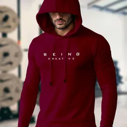 AUSK Men Typography Printed Hooded T-shirt-image-32
