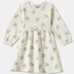 R&B Girls Ethnic Motifs Printed Round Neck Cotton Fit & Flare Dress-picture-48