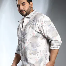 Instafab Plus Men Comfort Opaque Abstract Printed Casual Shirt image 2