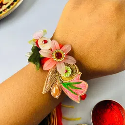 Sangria Unisex Pink Wraparound Rakhi-picture-33