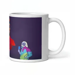 Mr UVD White & Purple Graphic Printed Ceramic Glossy Mug 350 ml image 2