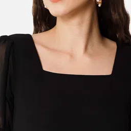 all ways you Women Gathered Black Maxi/Full Length Dress image 5