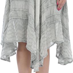 Exotic India Embroidered Flared Asymmetric Midi Skirt-picture-27