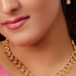 IMITATION BAZAAR Gold-Plated American Diamond-Studded Jewellery Set-picture-25