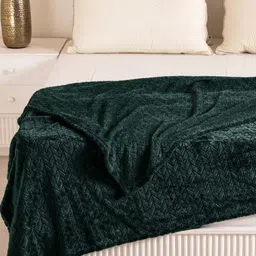 HOMEMONDE Green Geometric Fleece AC Room Single Bed Blanket-picture-27