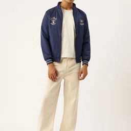 Okane Typography Detail Reversible Bomber Jacket image 4