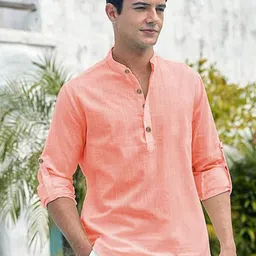 Vida Loca Cotton Band Collar Slim Fit Short Kurta-picture-37