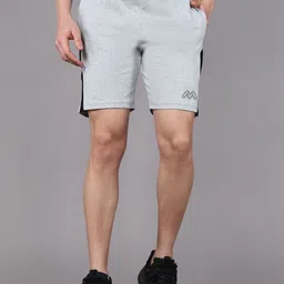 Moda Rapido Men Grey Solid Mid-Rise Drawstring Cotton Training or Gym Shorts image 2