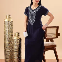 9shines Label Embroidered Maxi Nightdress-picture-26