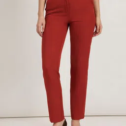 FableStreet Women Tailored Tapered Fit Low-Rise Formal Trousers-image-38