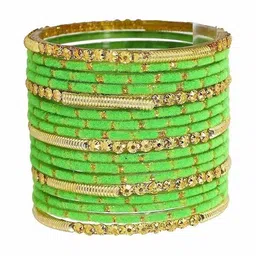 Shasmi Beige Glass Artificial Stones Bangle image 3