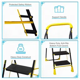 TNT THE NEXT TREND Black & Yellow Textured 6-Step Foldable Step Ladder image 3