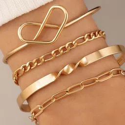 Arzonai Women Pack Of 4 Link Bracelets-picture-12