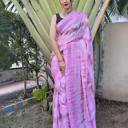 KAYOMMI Tie and Dye Pure Chiffon Ready to Wear Saree image 4