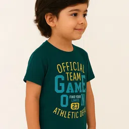 FRANSCART Boys Typography Printed T-shirt image 2