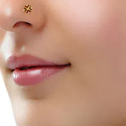 SHREEVARAM Cubic Zirconia Gold-Plated Brass Nose Ring-picture-31