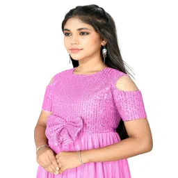 Vani Enterprise Girls Cold-Shoulder Maxi Dress image 2