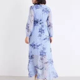Styli Floral Print Puff Sleeve A-Line Maxi Dress image 5