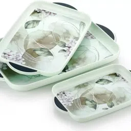 venial Premium Quality Plastic Set of 3 Serving Tray For Daily Kitchen Use Tray image 2