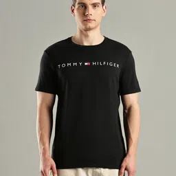Tommy Hilfiger Brand Logo Printed Pure Cotton Regular-Fit T-shirt-picture-42