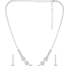 Peora Silver-Plated Crystals-Studded Jewellery Set-picture-38
