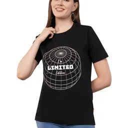 AgAtelier Typography Printed Cotton T-shirt image 4