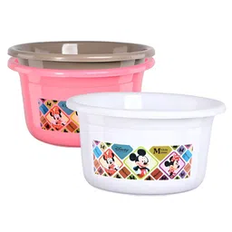 Aura White & Pink 3 Pieces Printed Bath Tub 25L-picture-22