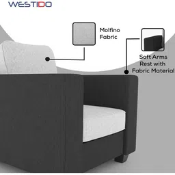 Westido Black Fabric Ultra Comfortable 1-Seater Sofa image 5