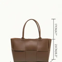 PURPLEHUNT Women Solid Structured Cut Work Leather Handheld Bag image 3