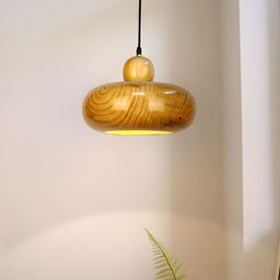 Fos Lighting Beige Natural Beech Wooden Bowl Pendant Ceiling Lamp-picture-40