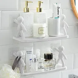 Self Adhesivecute Floating Shelves Wall Shelf for Home, Office & Kitchen X2.492 Plastic Wall Shelf-image-84