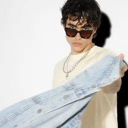 SALTY Men Brown Lens & Black Wayfarer Sunglasses with image 2