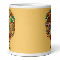 Mr UVD White & Yellow Graphic Printed Ceramic Glossy Mug-picture-30