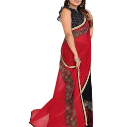 Moda Rapido Floral Poly Georgette Saree image 3