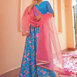 KALINI Printed Sequinned Ready to Wear Lehenga & Blouse With Dupatta image 3