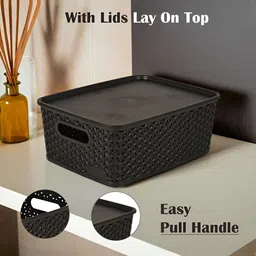 Aura Black Set of 6 Reusable Tote Basket Organisers image 4