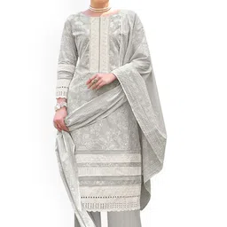 DRAVINAM Trends Embellished Pure Cotton Unstitched Dress Material-image-48