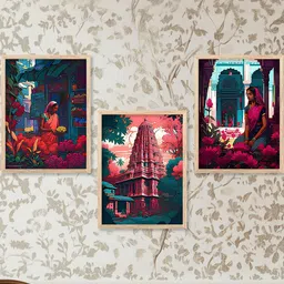 walllane Traditional Wall Art With Frame Home Decor Wall Painting For Living Room Office Bedroom-picture-15